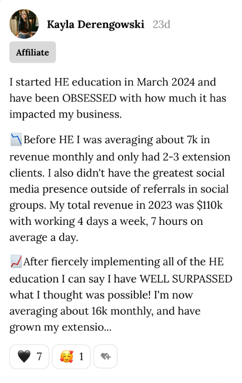 Testimonial screenshot