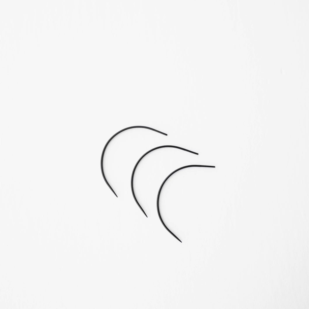 Set of 3 Black Stitching Needles